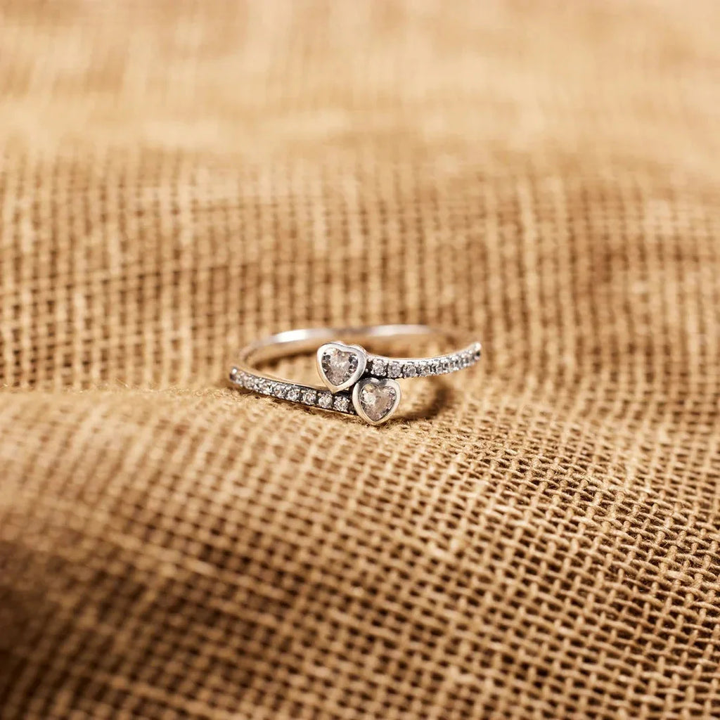 Anillo corazones circonita
