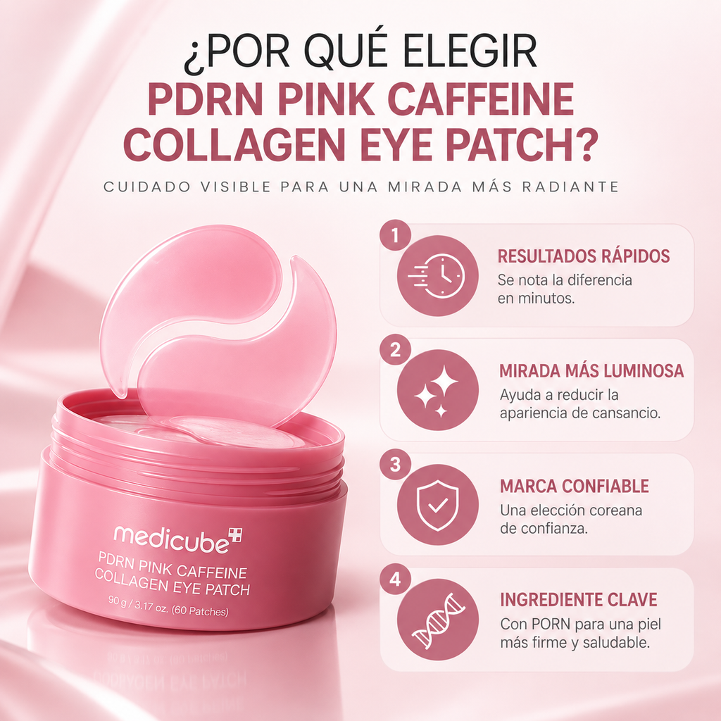 Parches de Ojos · PDRN Pink con Cafeína y Colágeno Coreano