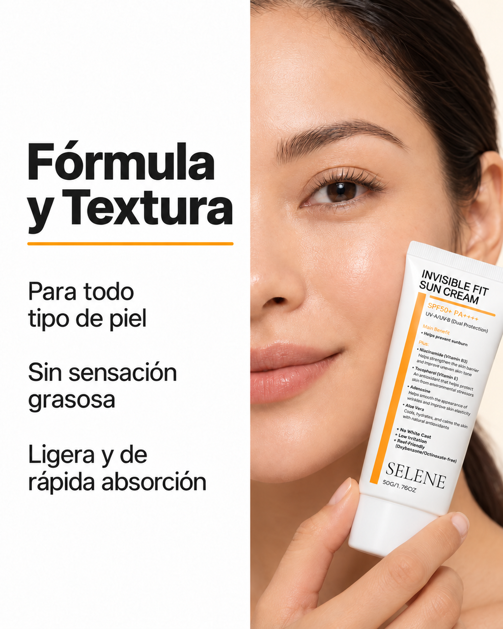 Selene® Bloqueador LINDONIA Glow Coreano SPF50