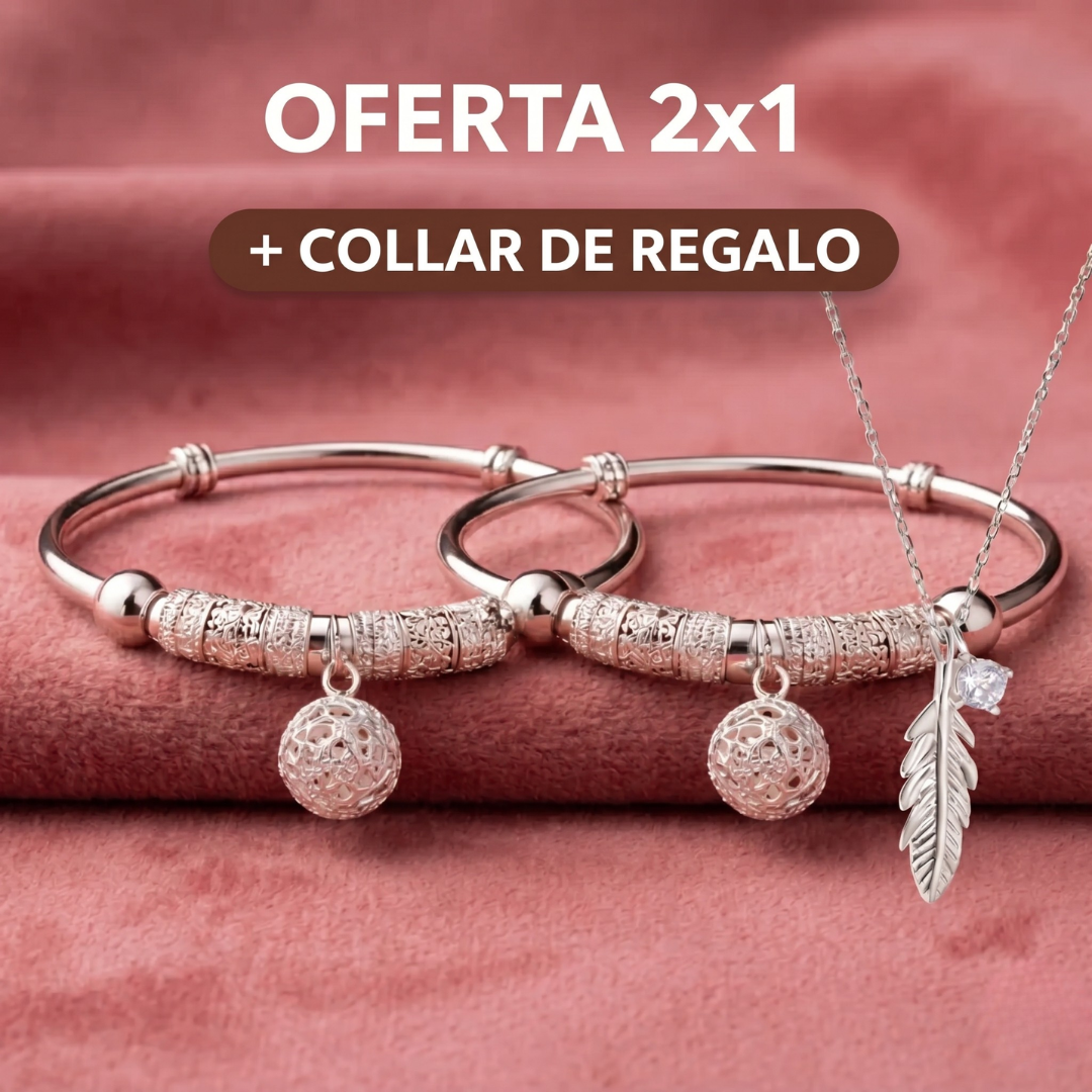 Llamador de ángeles 2x1- Collar Plata Regalo